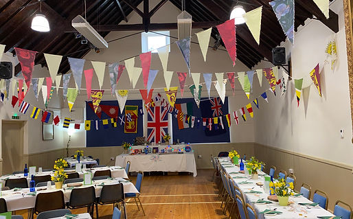 Interior of Berrynarbor Manor Hall set up for events